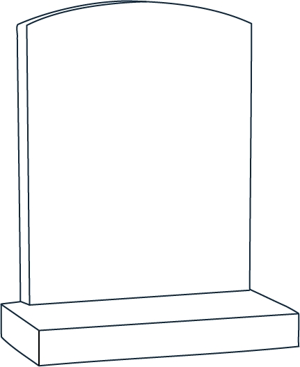 Line drawing of memorial - Oval Shape