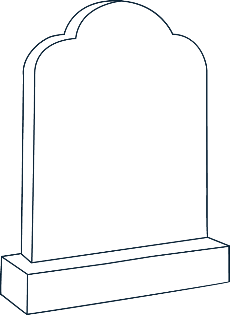 Line drawing of memorial - Trefoil Shape
